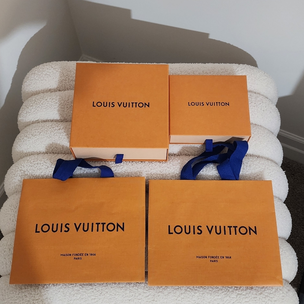Louis Vuitton original boxes and carry bags